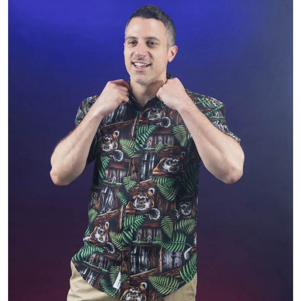 RSVLTS Star Wars Ewoks Kunuflex Dare Mighty Things Shirt Men Button Down XL